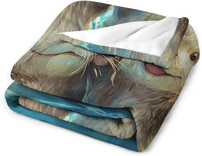 Otter Gifts for Girls, Boys & Kids - Otter Lover Throw Blankets, Soft & Warm Fleece & Flannel Plush Blankets for Bed, Sofa, Couch - 40"x50"