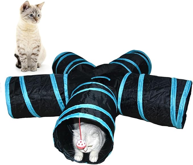 Cat Tunnels Indoors Cat Play Tunnel for Indoor Outdoor, Cat Tunnel Large Cat Toy Kitten Kitty Rabbt (5 Way)
