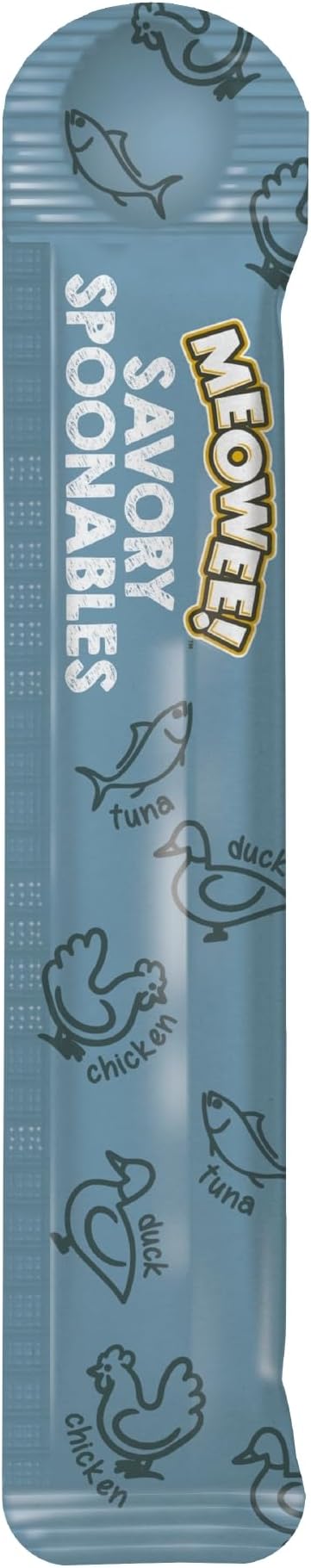Savory Spoonables with Real Tuna, Chicken & Duck, 4 Count Tube, Triple Flavor Squeezable Lickable Wet Treats for Cats with Built-in Spoon for Less Mess