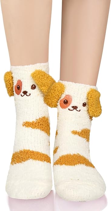 Benefeet Sox Cute Fuzzy Socks for Women Girls Fluffy Warm Cozy Novelty Slipper Socks Funny Animal Plush Sleeping Socks
