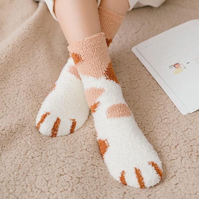 Benefeet Sox Cute Animal Fuzzy Socks for Women Girls Funny 3D Animal Cozy Socks Fluffy Slipper Socks Plush Comfy Soft Socks