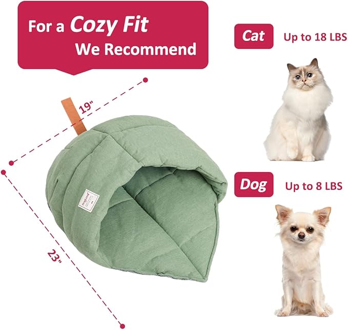 Pet Cat Sleeping Bag, Cute Cat Cave Bed Hideaway for Indoor Cats Washable Covered Cozy Soft Warming Durable Fabric Burrow Napper Pocket Bed Cat Nest Snuggle Sack for Puppy Kitten