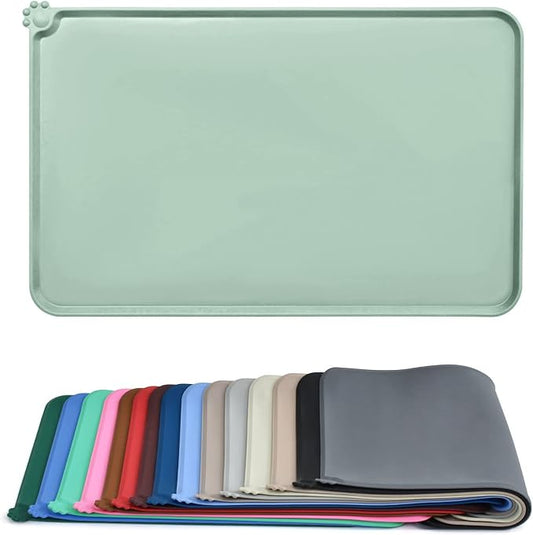 AUDWUD Silicone Waterproof Pet Feeding Mats,Anti Slip Bowl Pad,Dog Mat for Food and Water