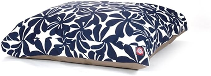 Navy Blue Plantation Large Rectangle Indoor Outdoor Pet Dog Bed With Removable Washable Cover By Majestic Pet Products