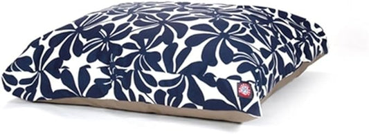Navy Blue Plantation Large Rectangle Indoor Outdoor Pet Dog Bed With Removable Washable Cover By Majestic Pet Products