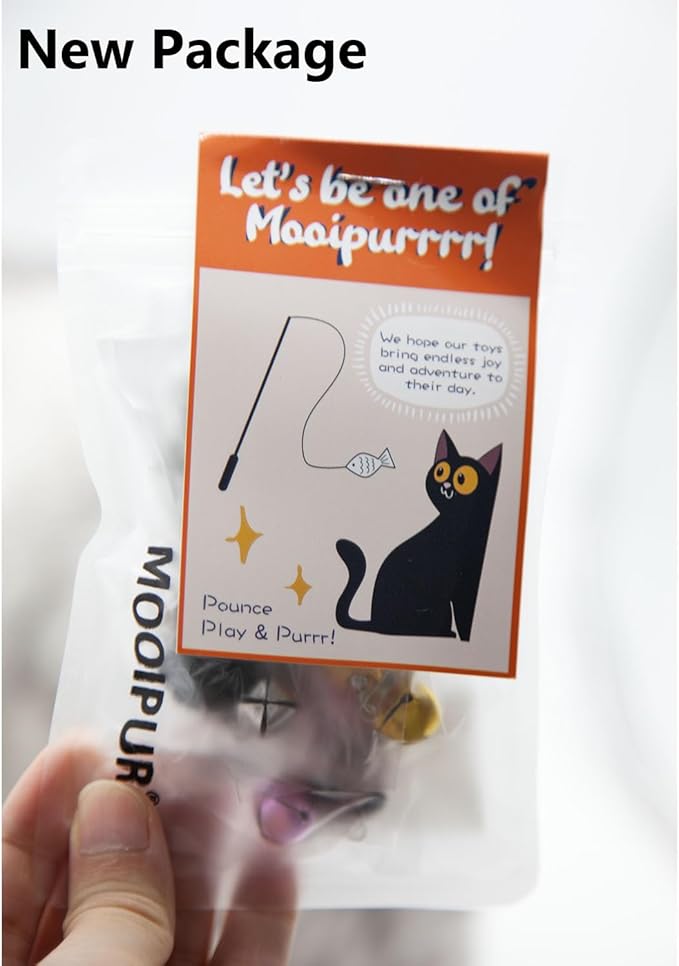 Cat Insects Toy Interactive Cat Toy Bug Refills for Cat Wand Toy, 5 Pieces Feather Replacements with Bells for Cat Teaser for Indoor Cats and Kittens, Big Insects Set