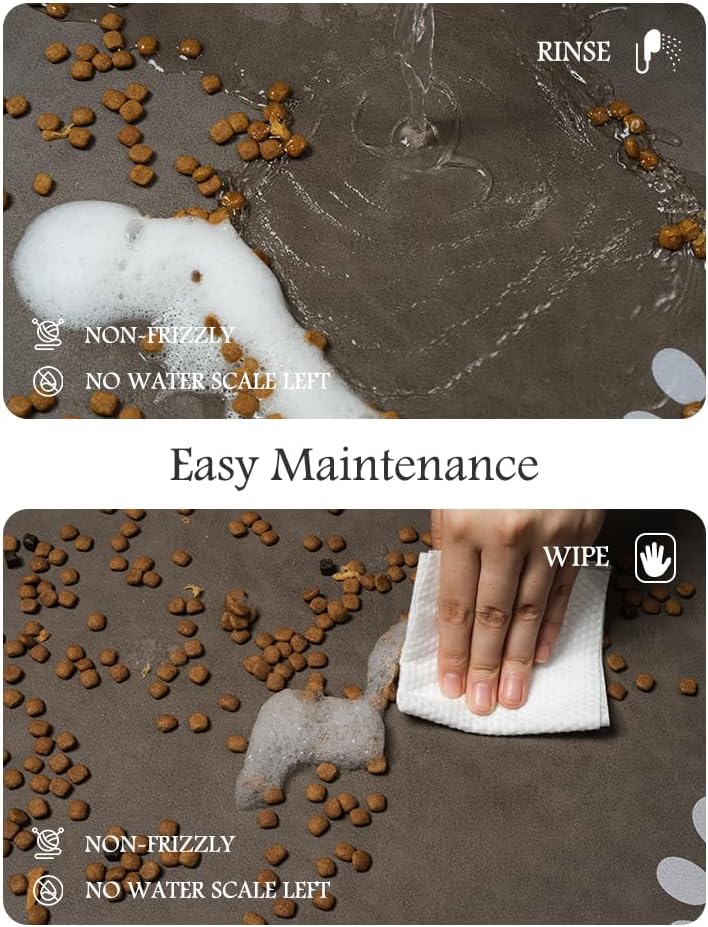 Pet Feeding Mat-Absorbent Dog Mat for Food and Water Bowl-No Stains Quick Dry Water Dispenser Mat-Dog Accessories Pet Supplies-Bowl for Messy Drinkers（Brown,23"x34"