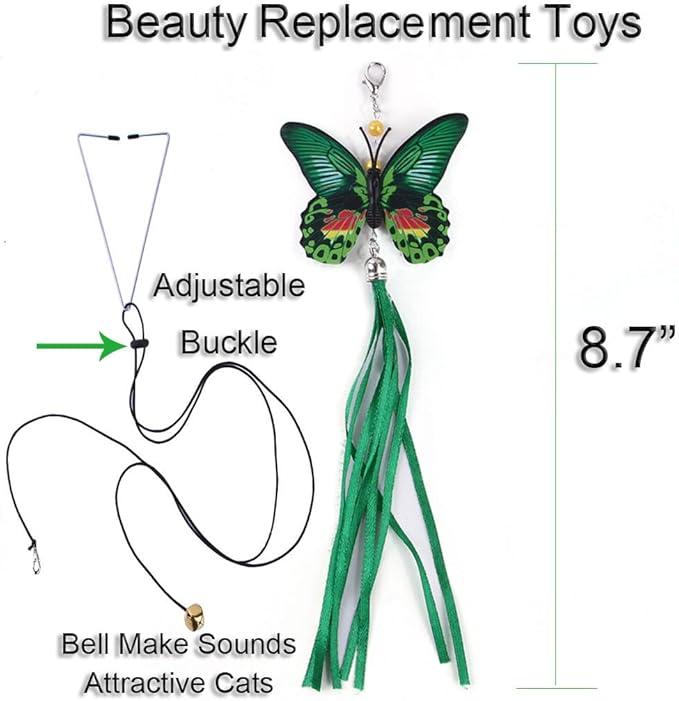 Interactive Cat Toys,Hanging Cat Toy Kits 10Pcs Cat Feather Toys Hanging Door Retractable Ropes,Upgraded Mouse Toys Set Kitten Play Teaser for Cat Jump Exercise (10Pcs)