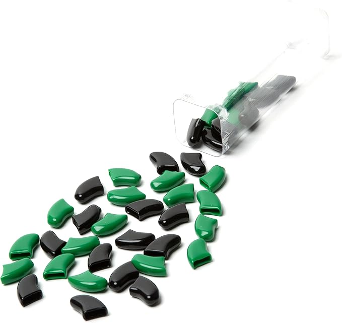 Soft Claws Nail Caps for Dogs with Non-Slip Design Made in USA - 40 Dog Nail Covers for Long-Lasting Protection of Floors and Furniture - Black & Green, XXL
