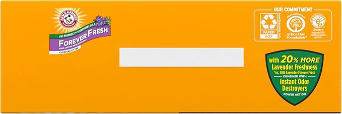 Arm & Hammer Forever Fresh Clumping Cat Litter Lavender, MultiCat 18lb With 20% More Lavender Freshness, Pet Friendly With Essential Oils
