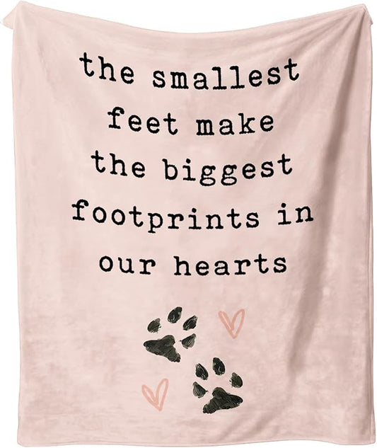 Dog Throw Blanket 50"X60" – Soft Memorial Blanket for Dog Lovers with Puppy & Footprint, Ideal Gift for Dogs Lovers Women & Girls, Valentine' s Day Birthday Gifts for Animal & Pet Lover