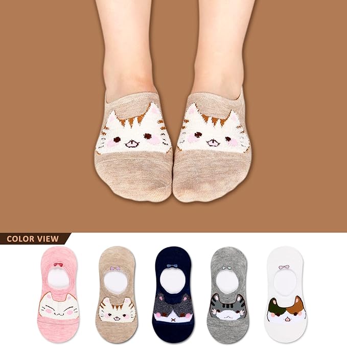Benefeet Sox Womens Girls Cute No Show Liner Socks Non Slip Funny Patterned Low Cut Socks Novelty Cotton Loafer Footies Sock
