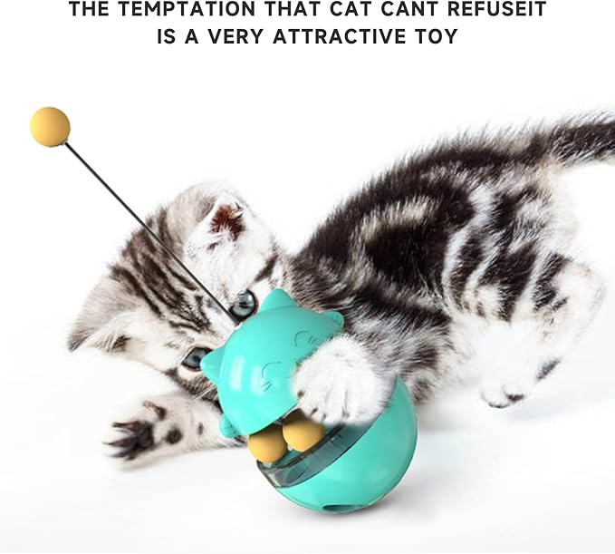 Interactive cat Toy Cat Toys for Indoor Cats, Creative Cat Toy with Feeding Function，Funny Cat Toy，Pet Exercise Toys for Small to Large Cats Indoor Play. (Lake Blue)