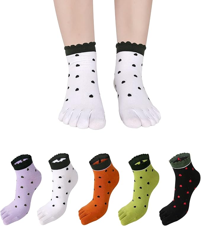 Benefeet Sox Funny Toe Socks Women Five Finger Socks Girls Cute Toe Seperated Cotton Socks Running Athletic Christmas Gifts