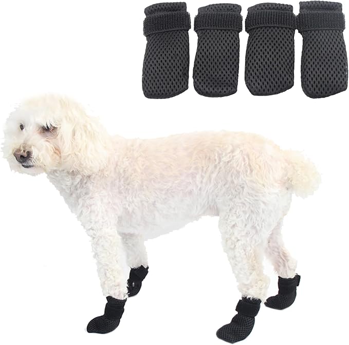 HDKUW Cat Anti-Scratch Shoes, Pet Scratch Deterrent Boots for Cats Small Dogs, Grooming Cat Accessories Nail Gloves, Adjustable Cat Claw Cover for Bathing Shaving Treatment Checking Black XL