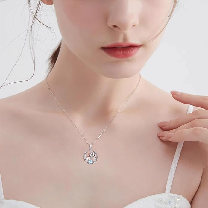 Animal and Human Necklace Sterling Silver 925 Cute Animal Necklaces Jewelry Gift For Women