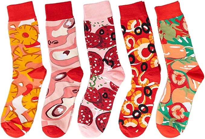 5 Pairs Cute Animal Crew Socks Fun Casual Cotton Calf Socks for Women