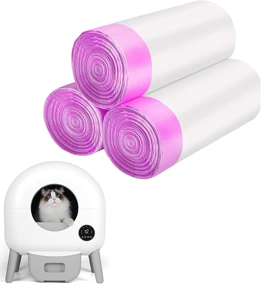 60 Count Drawstring Cat Litter Box Liners, Suitable for Self Cleaning Litter Boxes1114