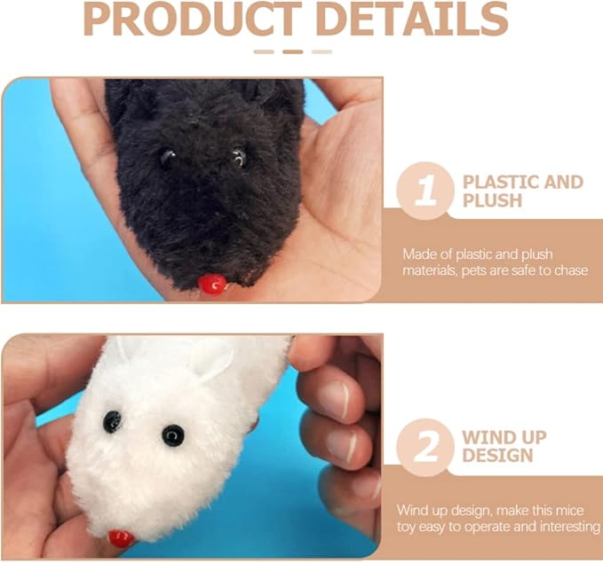 Kisangel Puppy Toys Puppy Toys Puppy Chew Puppy Teething 4pcs Wind Up Mice Clockwork Racing Mice Interactive Cat for Cat Kitten Party Favor Puppy Chew Puppy Teething Kitten Toys Kitten Toys