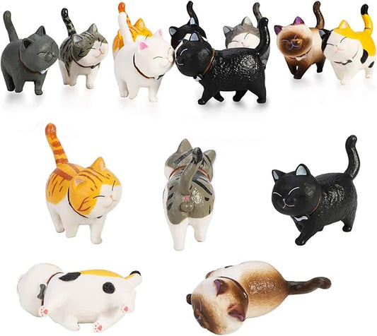9PCS Realistic Cat Figurines, Educational Kitty Figures Toy Set, Kitten Easter Eggs Cake Topper Christmas Birthday Gift for Cat Lover