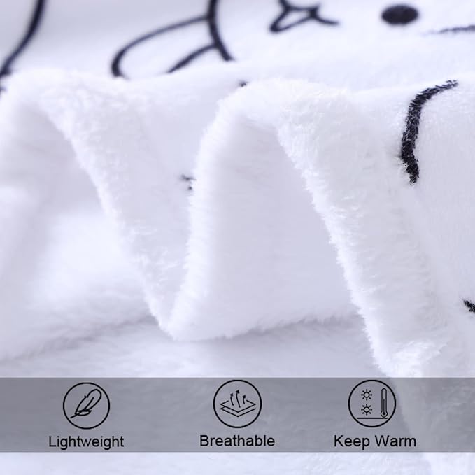 Cute Cat Blanket, Soft Kids Throw Blanket Cat Lovers Gift, Flannel Fleece Blanket for Couch, Bed, Sofa (48" X 60")