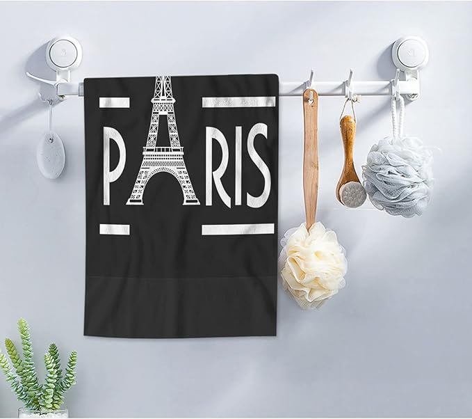 AOYEGO Paris Kitchen Towel Eiffel Tower France Bathroom Hand Towels Cotton Face Towel Bath Kitchen Decor Set for Women Men Girls Boys 15x30 Inch