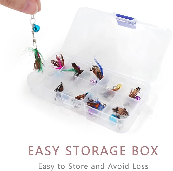 SONGWAY Mini Cat Wand Toy Replacement - 10 Pieces Insect Worm Cat Toys Attachments, Cat Feather Toy Refills