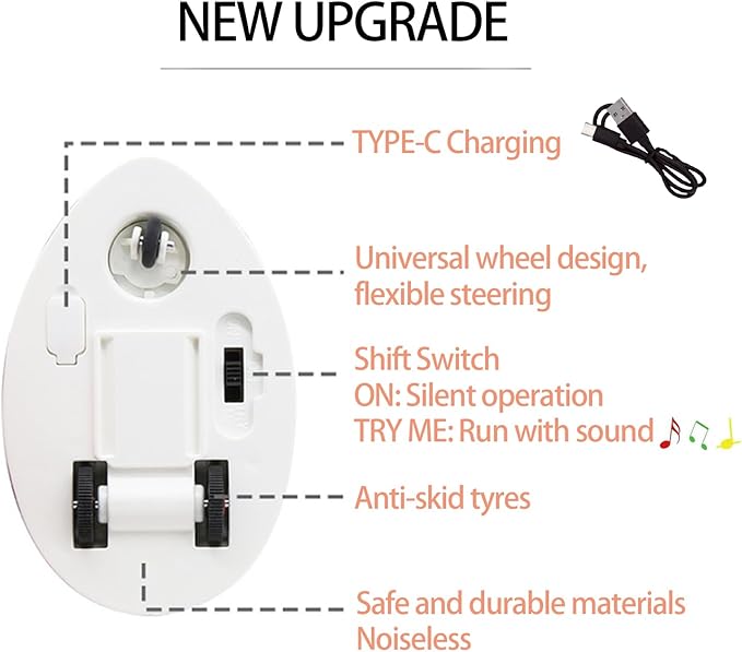 Interactive Cat Toy Mouse, Moving Mouse Automatic Cat Toys Electronic Mice, Rechargeable Squeaky Cat Mouse Toys for Kitten Indoor/Outdoor Exercise（Short Velvet）