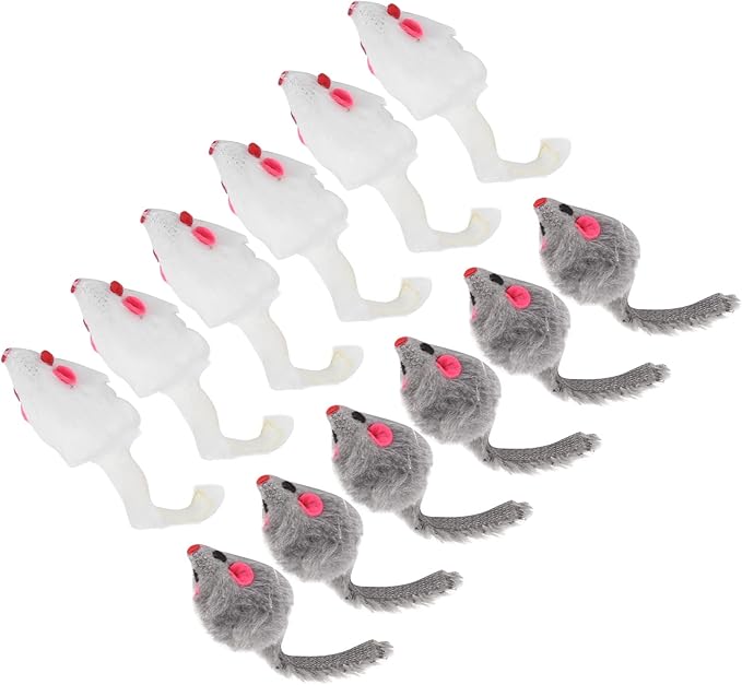 HEEPDD Cat Catching Toy, 12 Pack Cat Interactive Play Chewing Toy Cat Shape Plush Catching Toy for Indoor Cats and Kittens