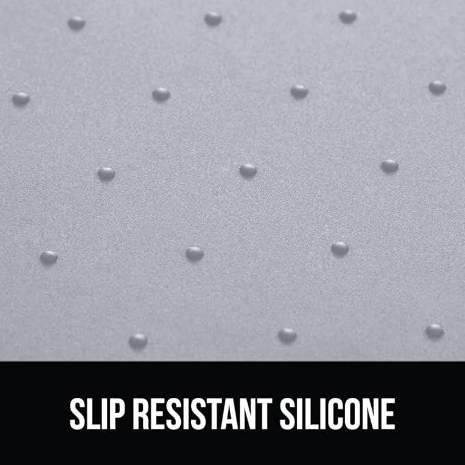 GORILLA GRIP 100% Waterproof Raised Edge BPA Free Silicone Pet Feeding Mat, Dog Cat Food Mats Contain Spills Protects Floors, Placemats for Cats, Dogs Water Bowl, Pets Accessories 28x18 Light Gray