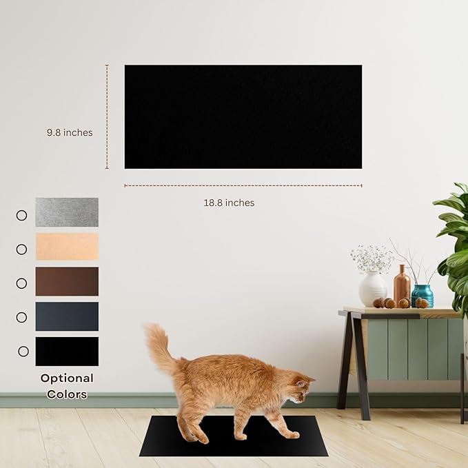 Cat Scratch Mat (Black, 8-Pack, 9.8''*18.8''), Furniture Protector from Cats Scratching, Strong Self-Adhesive Backing for Easy and Sturdy Application, Versatile for Cat Trees, Posts, and Beds