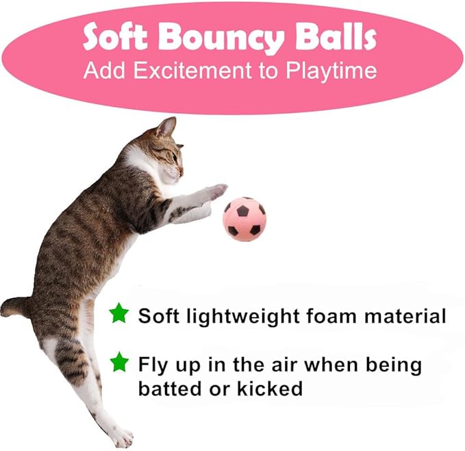 Foam Soccer Balls Cat Toys - Pack of 12