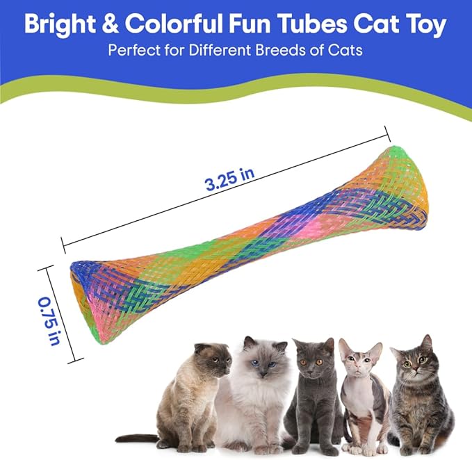 SPOT Ethical Pet Catnip Cat or Kitten Toy, Colorful Fun Tubes. Interactive Bouncy cat Toy, Assorted Color