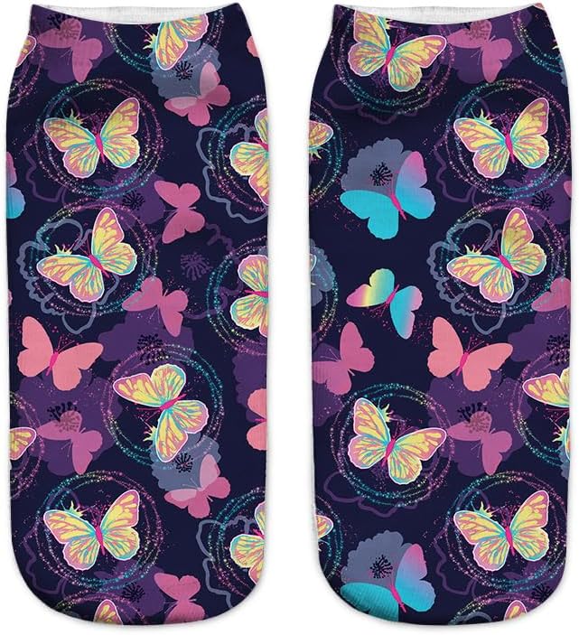 Benefeet Sox Funny Ankle Socks Cute Novelty No Show Animal Fruit Flower Cartoon Colorful Graphic Low Cut Socks for Women Girl