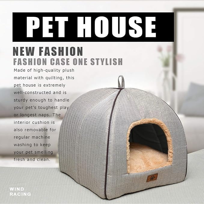 Cat Bed for Indoor Cats - Cat Cave Bed Cat House Cat Tent with Removable Washable Cushioned Pillow, Soft Kitten beds,Cat Beds & Furniture, for Small and Medium Pet Bed