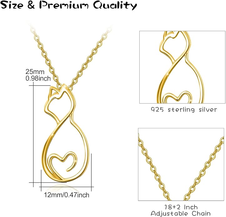 Animal Necklace for Women Girls 925 Sterling Silver Cat/Dog/Monkey/Sloth Pendant Necklace Cute Animal Jewelry Gift for Women Girls