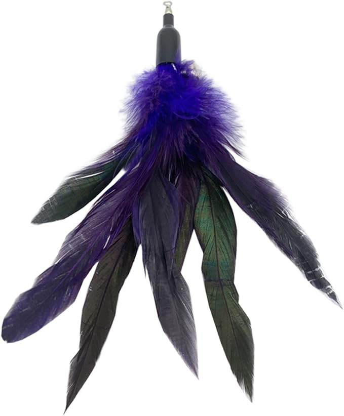 Cat Feather Toy Refill Cat Feathers Wand Replacement, 10 PCS Feather Cat Toy Refills, Interaction Feather Cat Toy for Indoor Cats