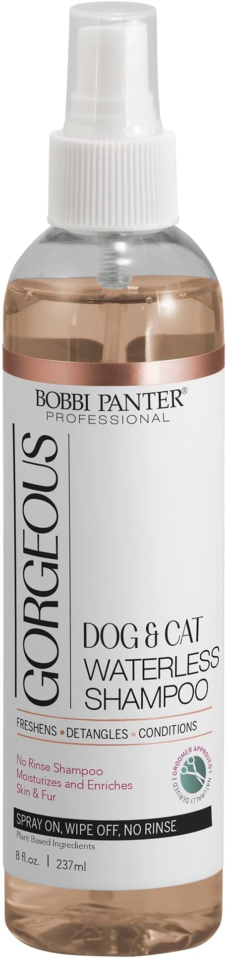 Bobbi Panter Gorgeous Dry Dog & Cat No-Rinse Shampoo Spray, 8oz, Pink