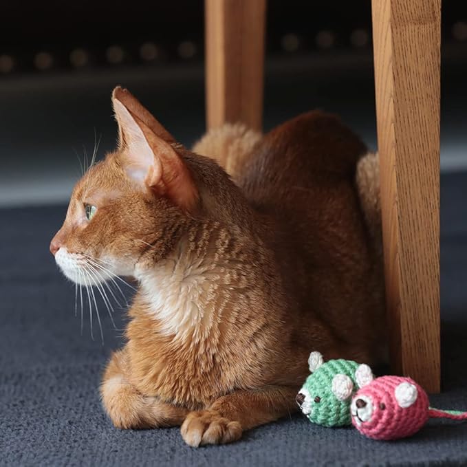 Cat Plush Toys - Knitted Mouse amiami-nezumi Medium Size - Ultra-Lightweight Hand-Knitted