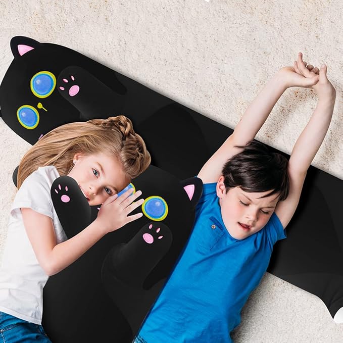 Cat Plush Body Pillow, 51.2 inch Long Cat Pillow Cute Stuffed Animals Soft Plushies Doll Toys Kawaii Gift for Kids Girlfriend