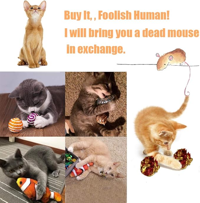 Cat Toys Variety Pack for Kitty 20 Pieces & Pet Gifts for Christmas