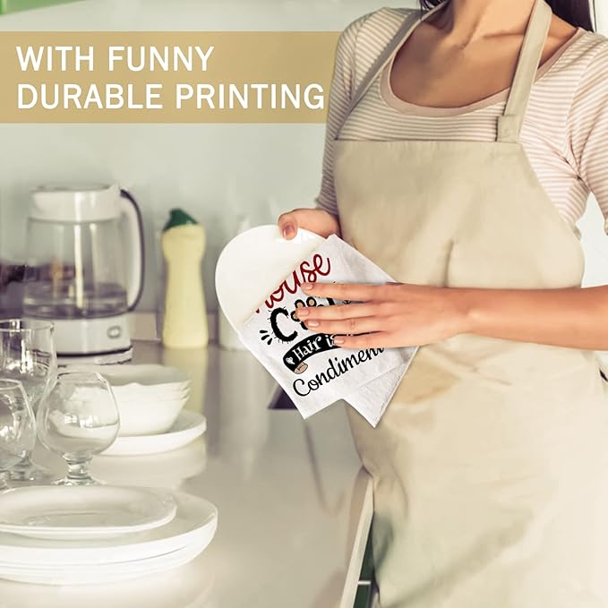 Bonsai Tree Cat Kitchen Towels Set of 4, Cat Lover Gifts for Mom Women, Cute Funny Dish Tea Towels Housewarming Gifts for New Home Decor