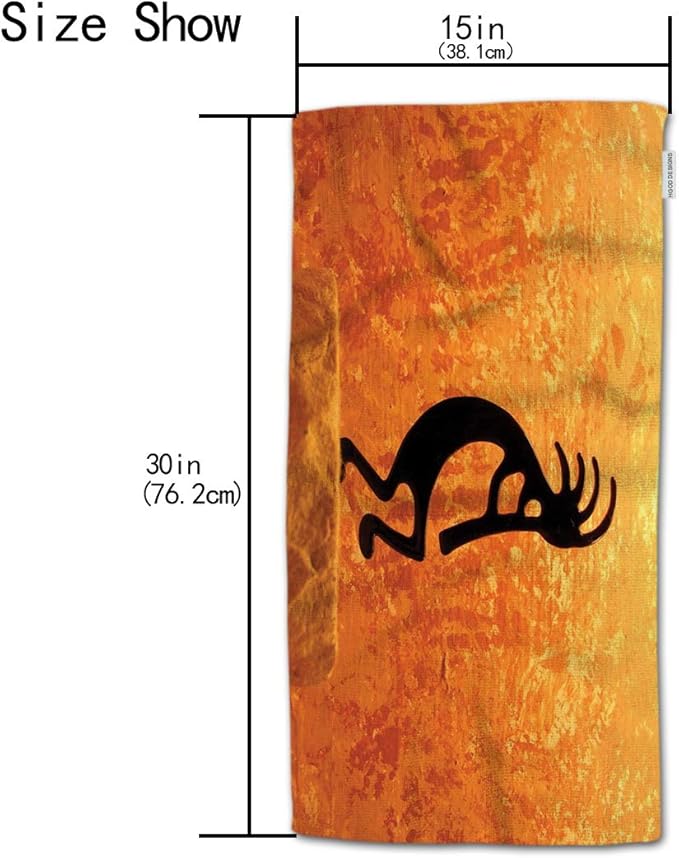 HGOD DESIGNS Kokopelli Hand Towels - Southwestern Style American Eastern Ancient 100% Cotton Soft Bath Kitchen Hotel Spa Towels 15"X30"