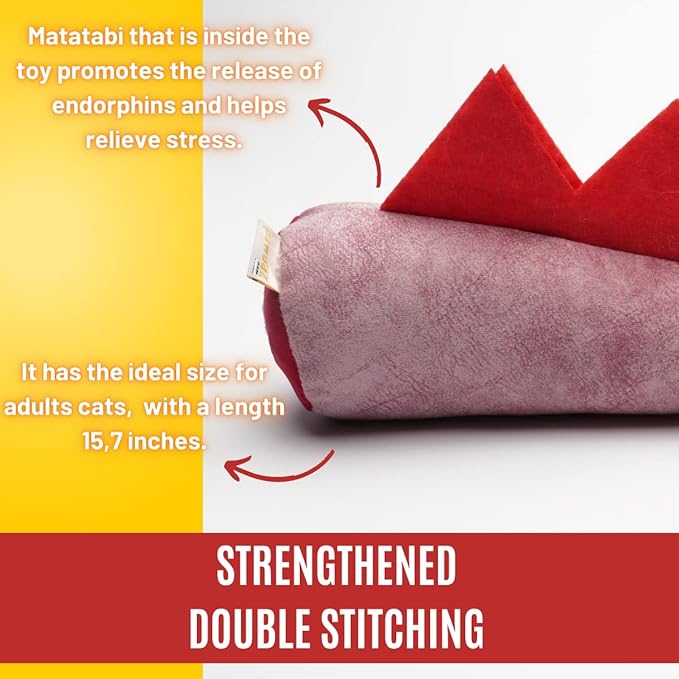 Large Cat Toy Dino, Catnip Matatabi Silvervine Filled Help Relief Stress Interactive Indoor Cat Kicker with Bell and Smell(Pink)