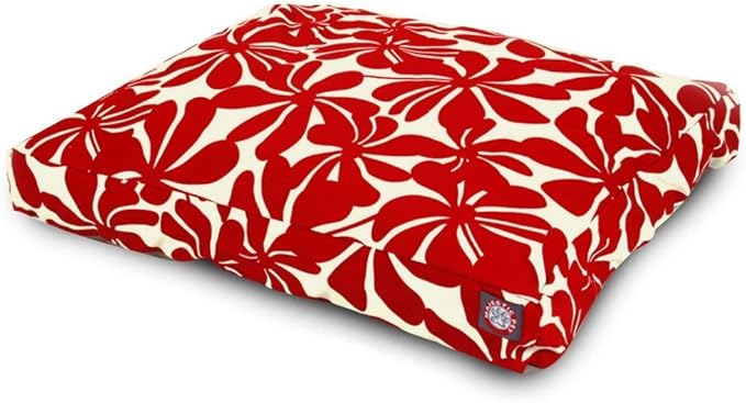 Red Plantation Large Rectangle Indoor Outdoor Pet Dog Bed With Removable Washable Cover By Majestic Pet Products