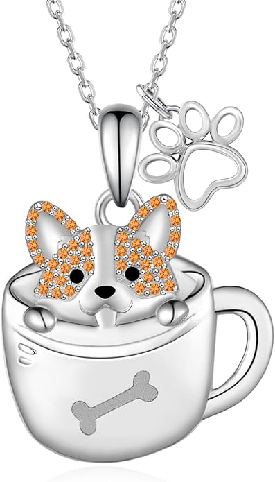 Black Cat/Pug/Boston Terrier/Capybara/Yorkie/Beagle/Maltese/Corgi Necklace 925 Sterling Silver Cute Animal Jewelry for Women