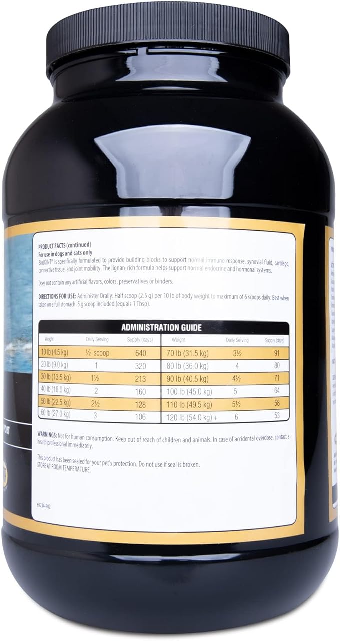 BioJOINT Advanced Joint Mobility Support, Advanced Hip, Joint, Cartilage & Connective Tissue Support, 106-day Supply for 60-lb. Animal, 3.5-lb. Powder