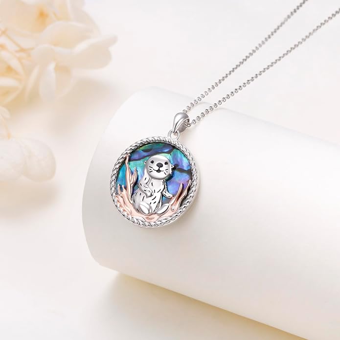 Alphm 925 Sterling Silver Chicken Capybara Raccoon Highland Cow Axolotl Necklace Cute Animal Necklace Jewelry for Women