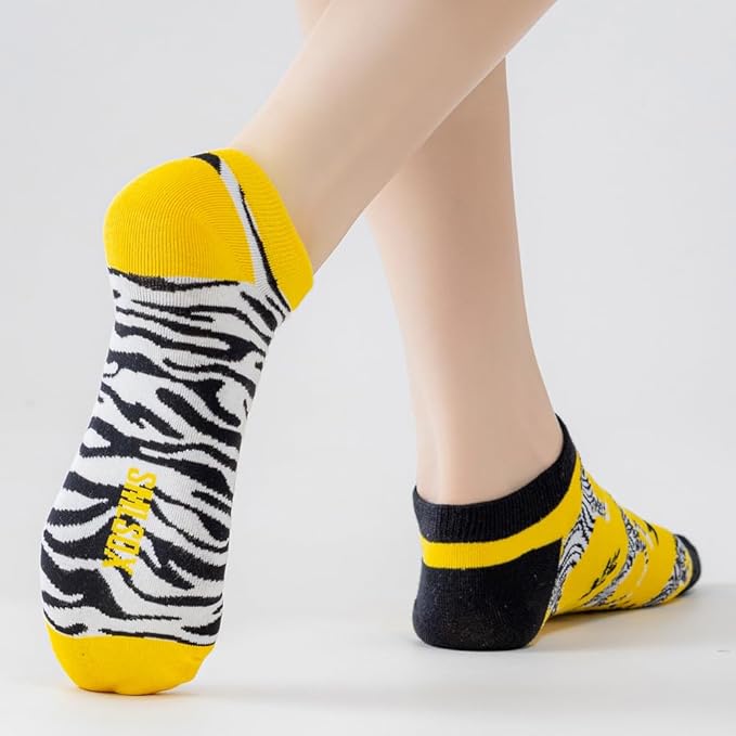 2 Pairs Funny Cartoon Animal Print Cotton Ankle Socks for Women Teens