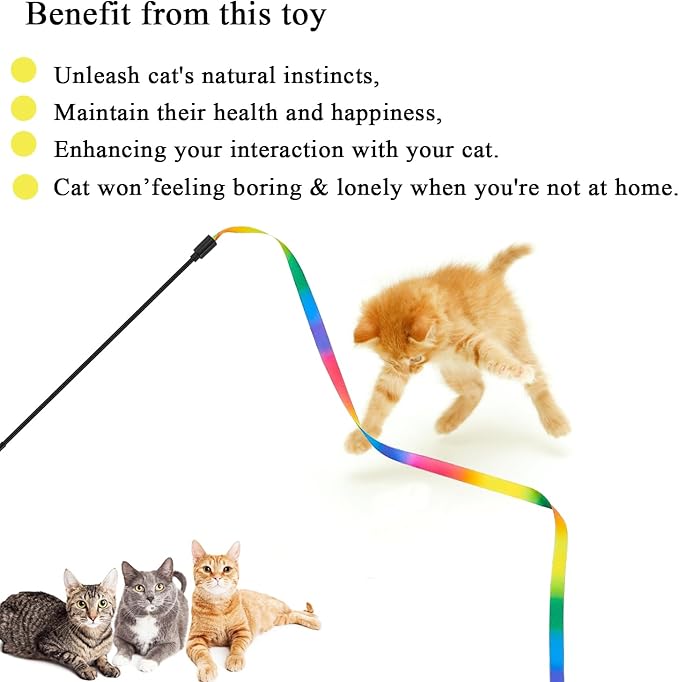 itPlus Indoor Cats Toy(2Packs), Interactive Cat Wand Toys for Cats Kitty Kitten Toys Teaser Wand Cat String Toy for Cats Kitten Chase Exercise Keep Fit Cat Toy